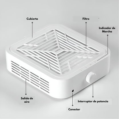 Colector de polvo de uñas, Recargable con Filtro Reutilizable